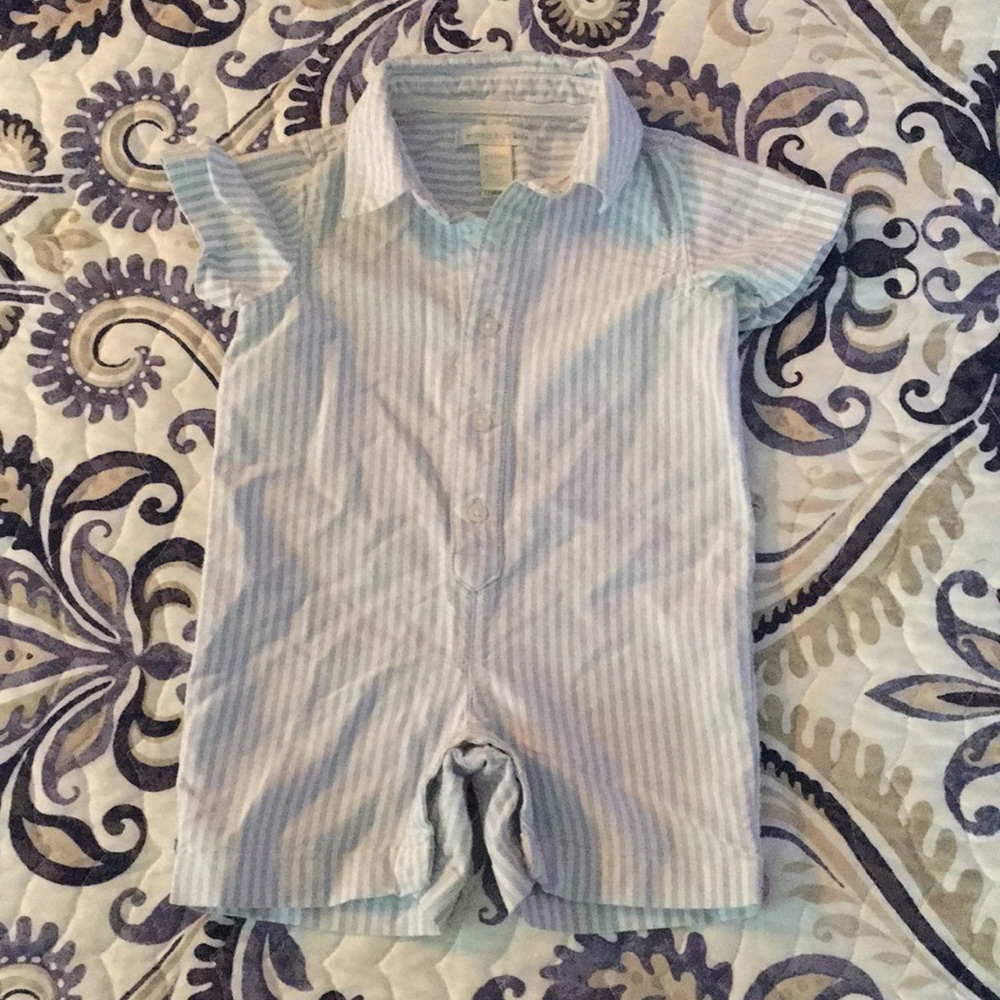 Pottery Barn Kids 0-3 Month baby boy shortall